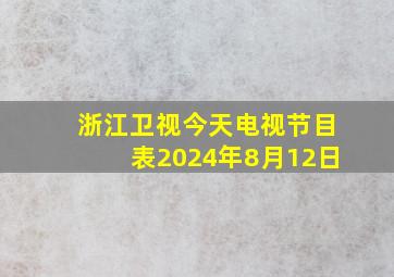 浙江卫视今天电视节目表2024年8月12日