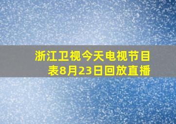 浙江卫视今天电视节目表8月23日回放直播