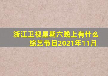 浙江卫视星期六晚上有什么综艺节目2021年11月