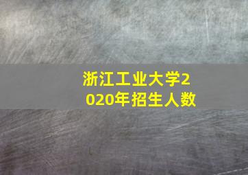 浙江工业大学2020年招生人数