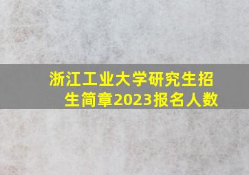 浙江工业大学研究生招生简章2023报名人数