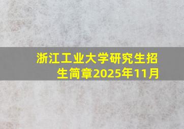 浙江工业大学研究生招生简章2025年11月