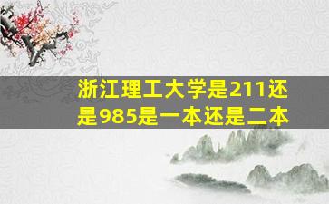 浙江理工大学是211还是985是一本还是二本