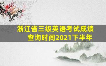 浙江省三级英语考试成绩查询时间2021下半年