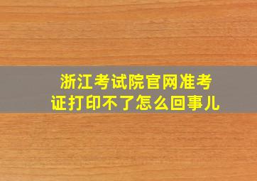 浙江考试院官网准考证打印不了怎么回事儿