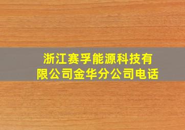 浙江赛孚能源科技有限公司金华分公司电话