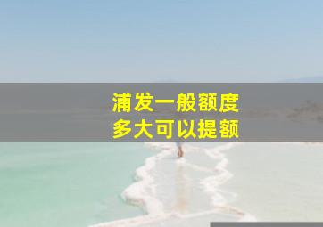 浦发一般额度多大可以提额