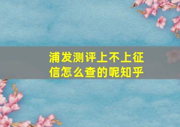 浦发测评上不上征信怎么查的呢知乎