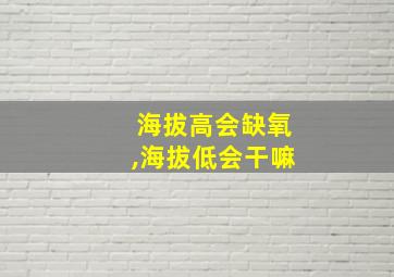 海拔高会缺氧,海拔低会干嘛