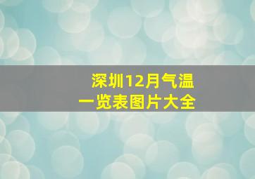 深圳12月气温一览表图片大全