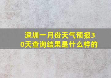 深圳一月份天气预报30天查询结果是什么样的