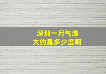 深圳一月气温大约是多少度啊