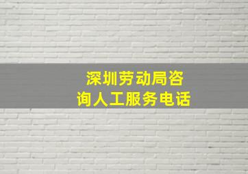 深圳劳动局咨询人工服务电话