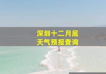 深圳十二月底天气预报查询