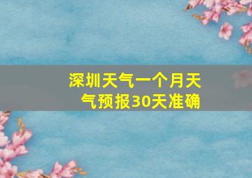 深圳天气一个月天气预报30天准确