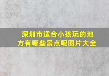 深圳市适合小孩玩的地方有哪些景点呢图片大全