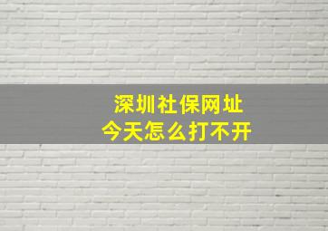 深圳社保网址今天怎么打不开