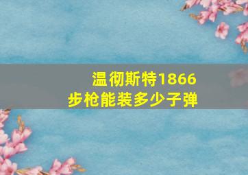 温彻斯特1866步枪能装多少子弹