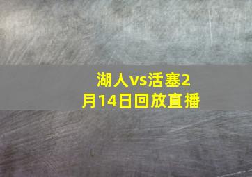 湖人vs活塞2月14日回放直播