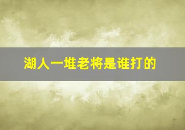 湖人一堆老将是谁打的