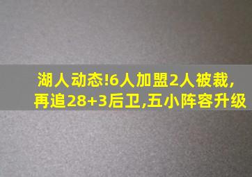 湖人动态!6人加盟2人被裁,再追28+3后卫,五小阵容升级