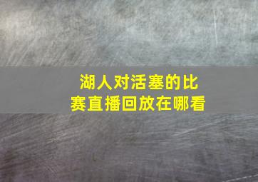 湖人对活塞的比赛直播回放在哪看