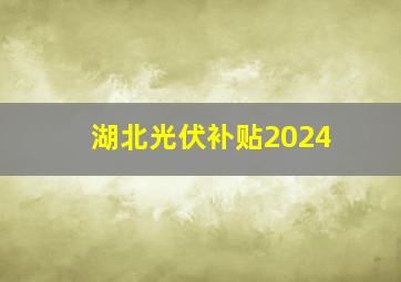 湖北光伏补贴2024