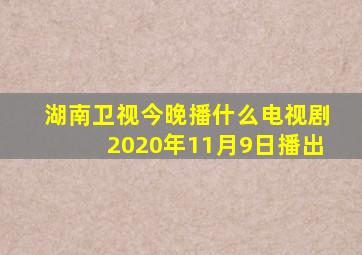 湖南卫视今晚播什么电视剧2020年11月9日播出