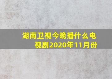 湖南卫视今晚播什么电视剧2020年11月份