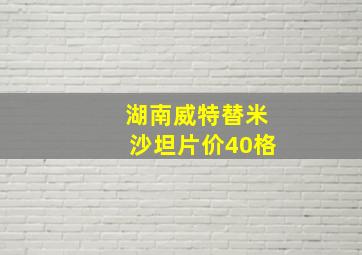 湖南威特替米沙坦片价40格