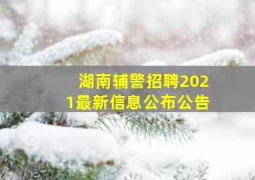 湖南辅警招聘2021最新信息公布公告