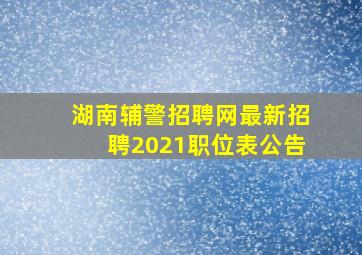 湖南辅警招聘网最新招聘2021职位表公告