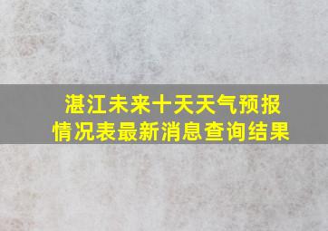 湛江未来十天天气预报情况表最新消息查询结果