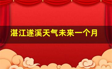 湛江遂溪天气未来一个月