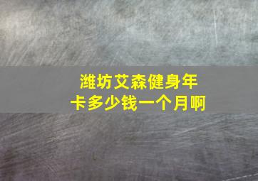 潍坊艾森健身年卡多少钱一个月啊