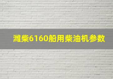 潍柴6160船用柴油机参数