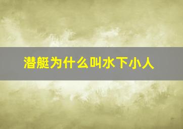 潜艇为什么叫水下小人