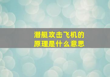 潜艇攻击飞机的原理是什么意思