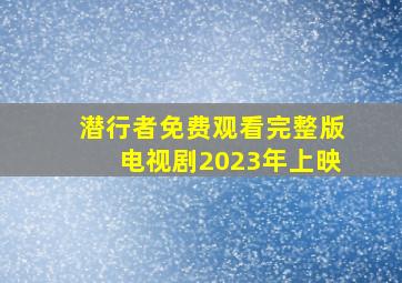 潜行者免费观看完整版电视剧2023年上映