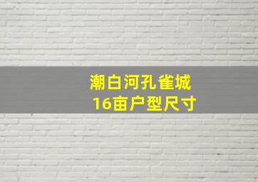 潮白河孔雀城16亩户型尺寸