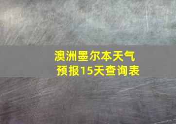 澳洲墨尔本天气预报15天查询表