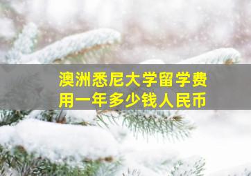 澳洲悉尼大学留学费用一年多少钱人民币