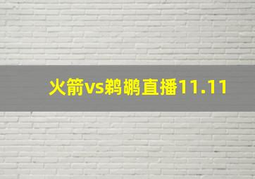 火箭vs鹈鹕直播11.11