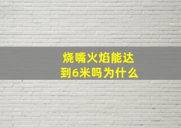 烧嘴火焰能达到6米吗为什么