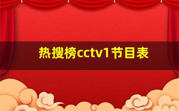 热搜榜cctv1节目表