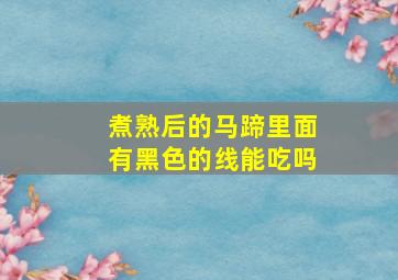 煮熟后的马蹄里面有黑色的线能吃吗