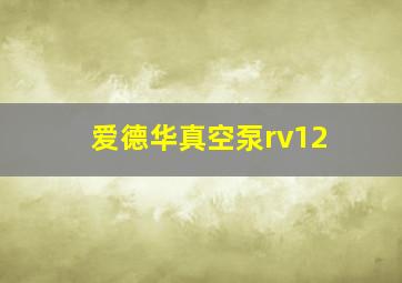 爱德华真空泵rv12