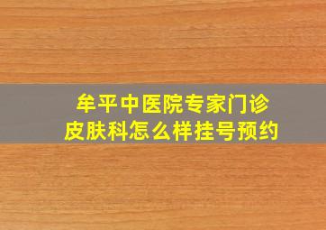 牟平中医院专家门诊皮肤科怎么样挂号预约