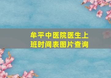 牟平中医院医生上班时间表图片查询