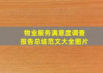 物业服务满意度调查报告总结范文大全图片